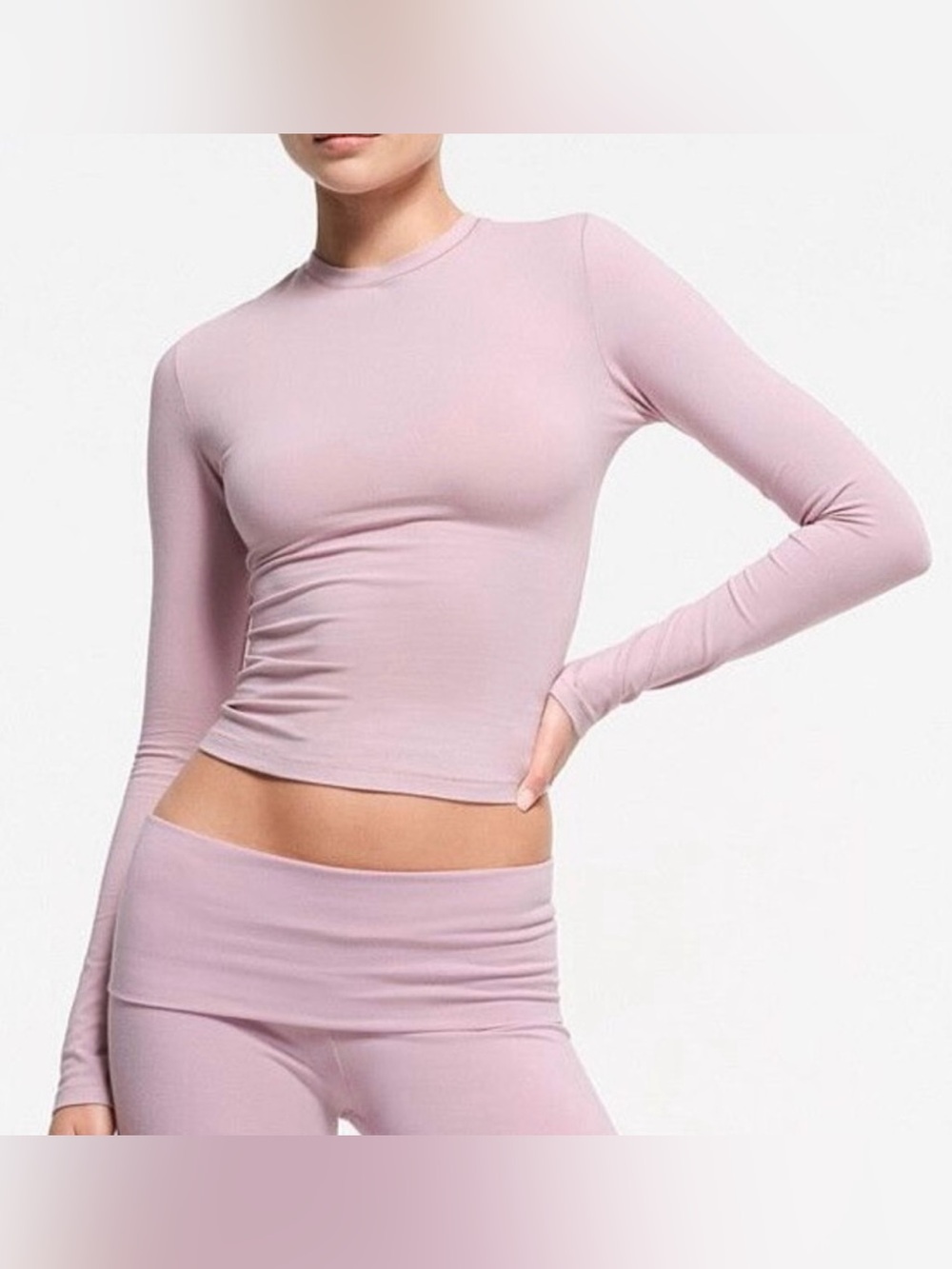 NWT SKIMS Cotton jersey long sleeve t-shirt
